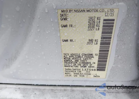 2016 Nissan Altima 2.5 Sl z USA, uszkodzony, nr VIN 1N4AL3AP1GC137598